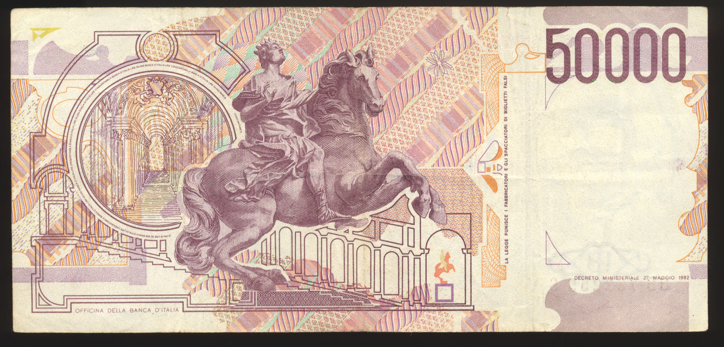 ITALY P.116 1992 50,000 Lire VF