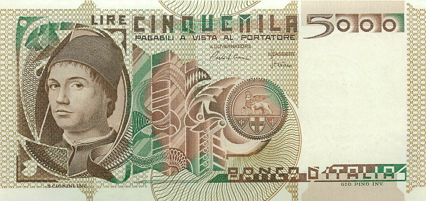 ITALY P.105 1980 5,000 Lire UNC