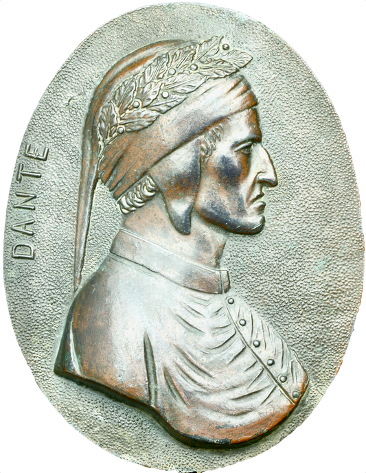 1850 ITALY Dante Aligheri 115mm*90mm copper plaque VF