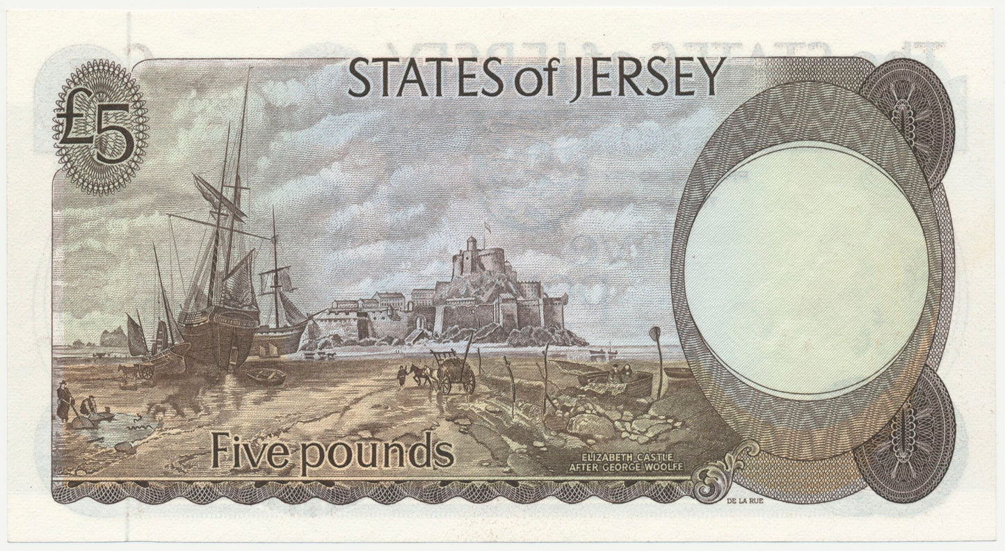 JERSEY P.12a JE22a 1976-1983 £5 FB000020 GEM UNC 66 EPQ