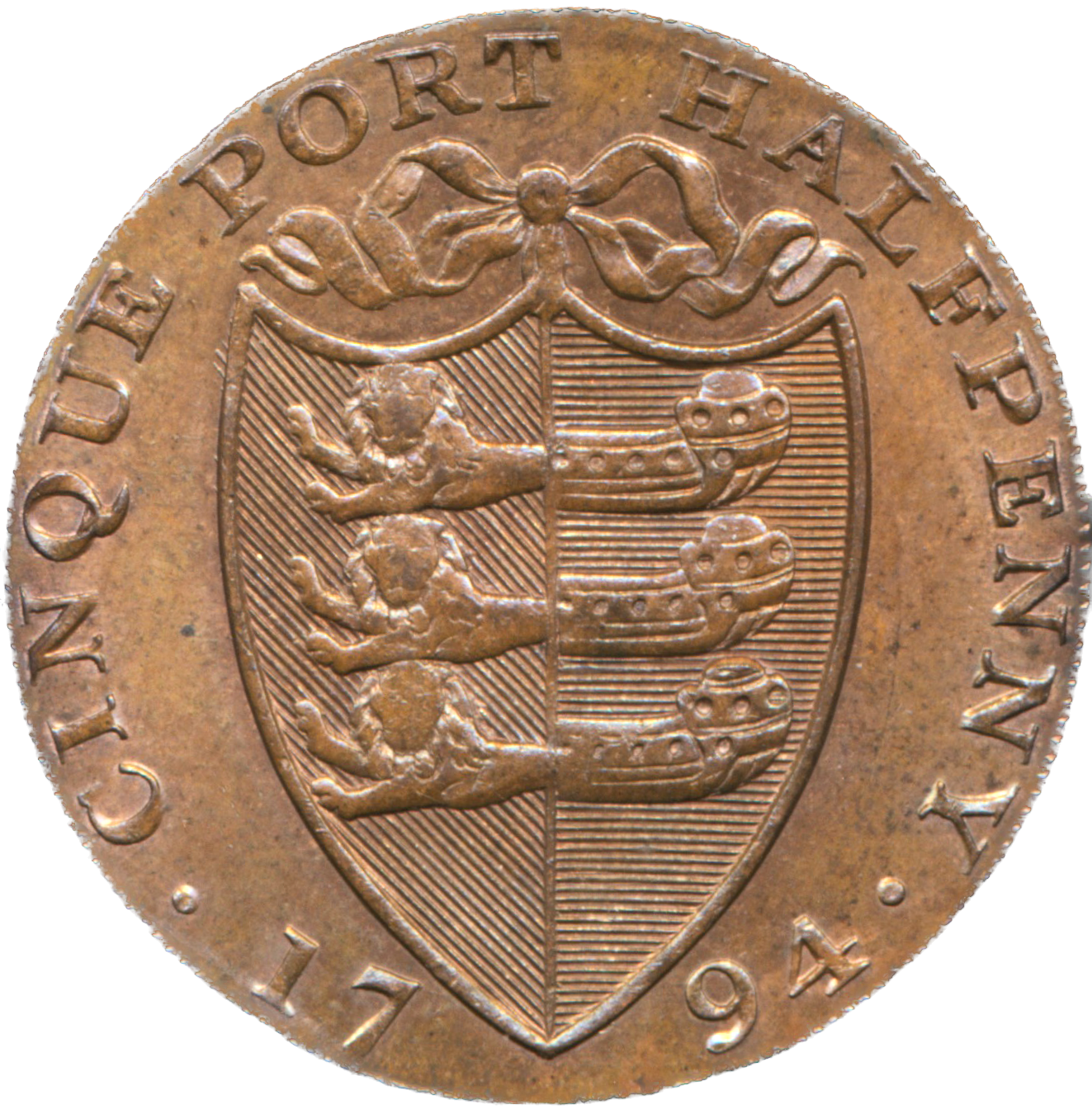 Kent D&H 20 Dover 1794 Conder Halfpenny