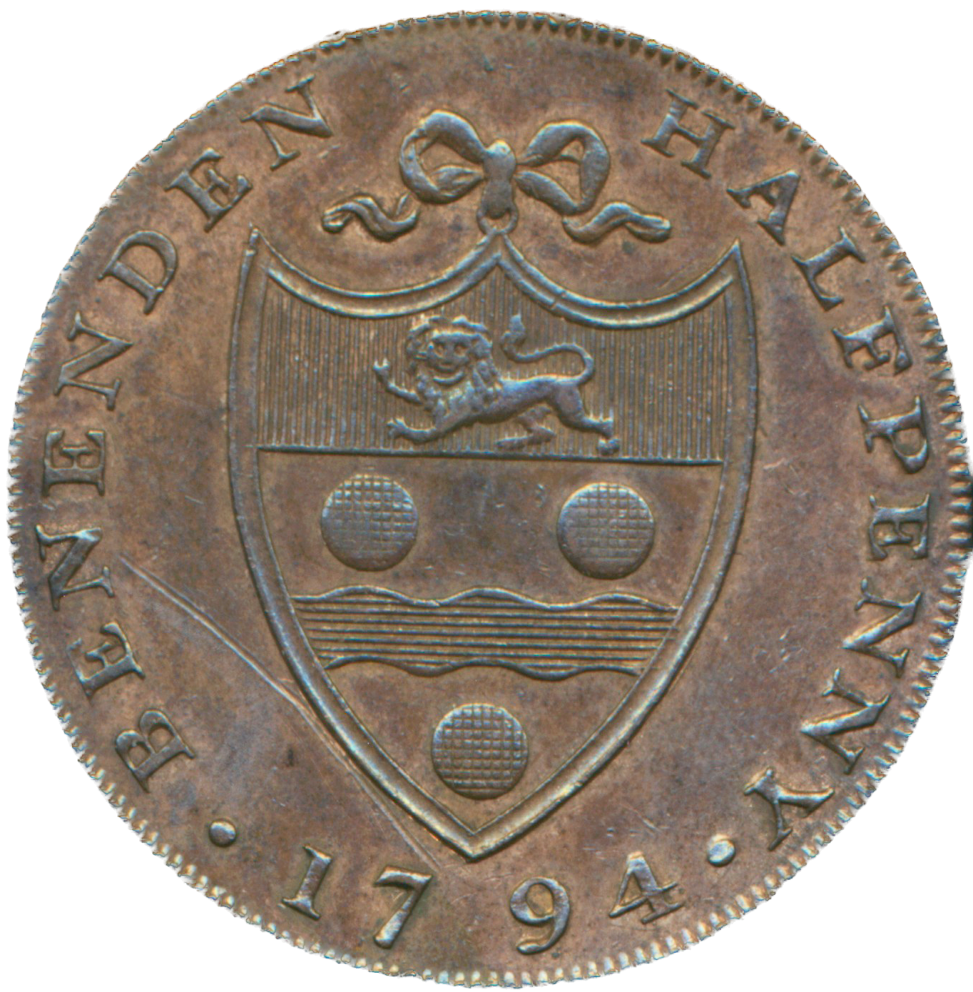 Kent D&H 4 Benenden 1794 Conder Halfpenny