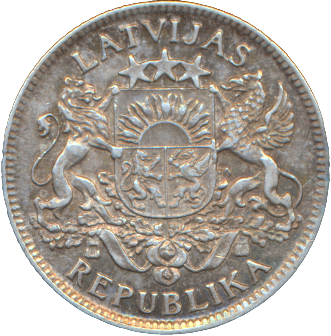 Latvia KM7 1924 Silver 1 Lats GEF