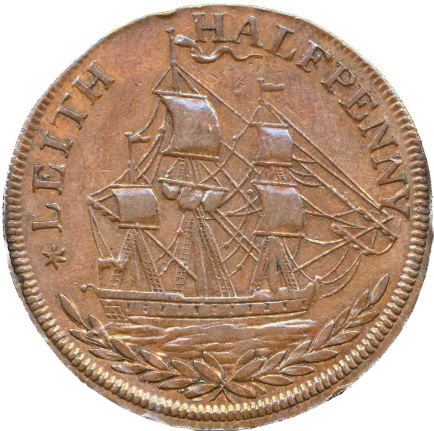Lothian D&H 61 Leith 1797 Conder Halfpenny