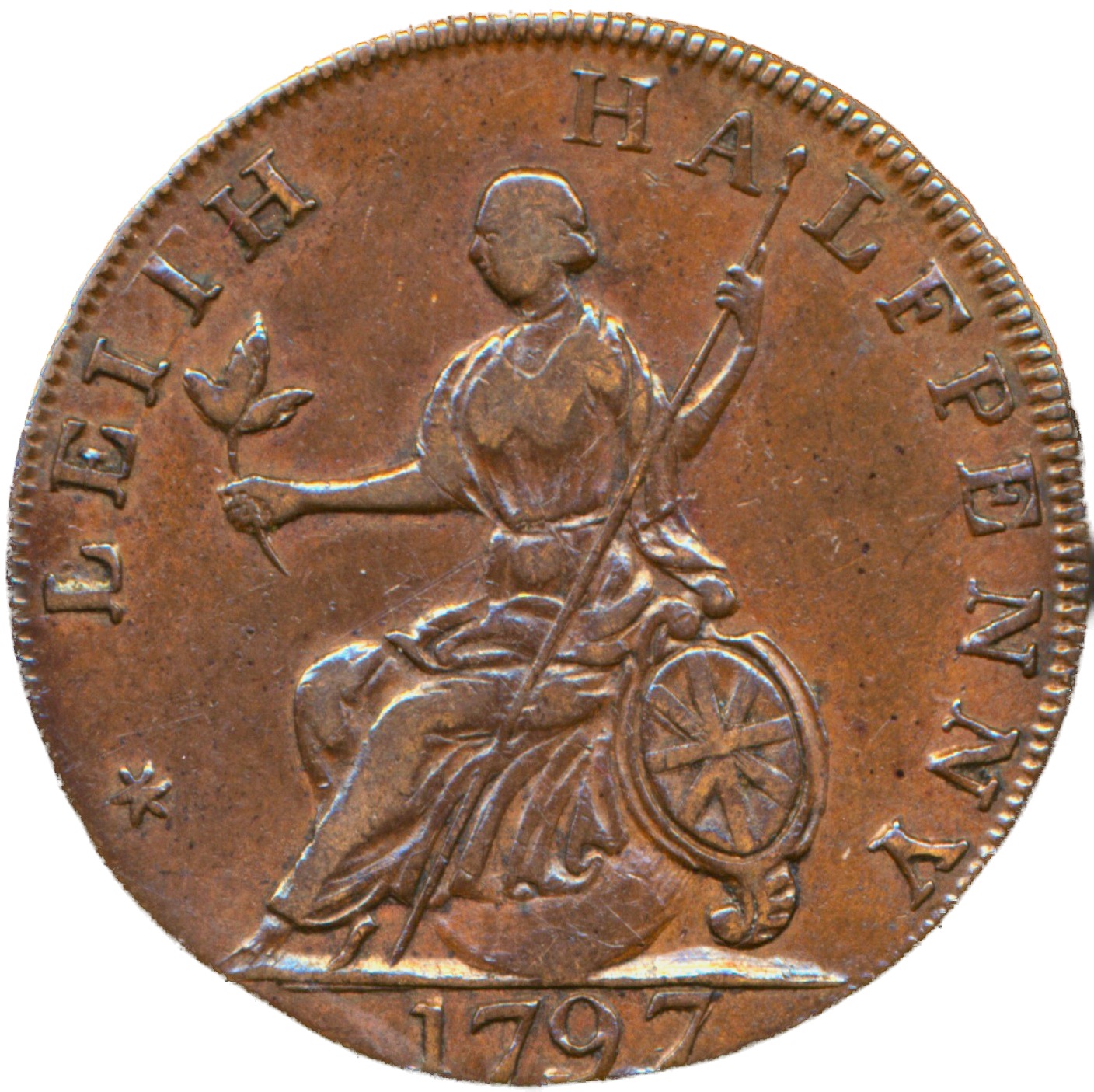 Lothian D&H 61 Leith 1797 Conder Halfpenny