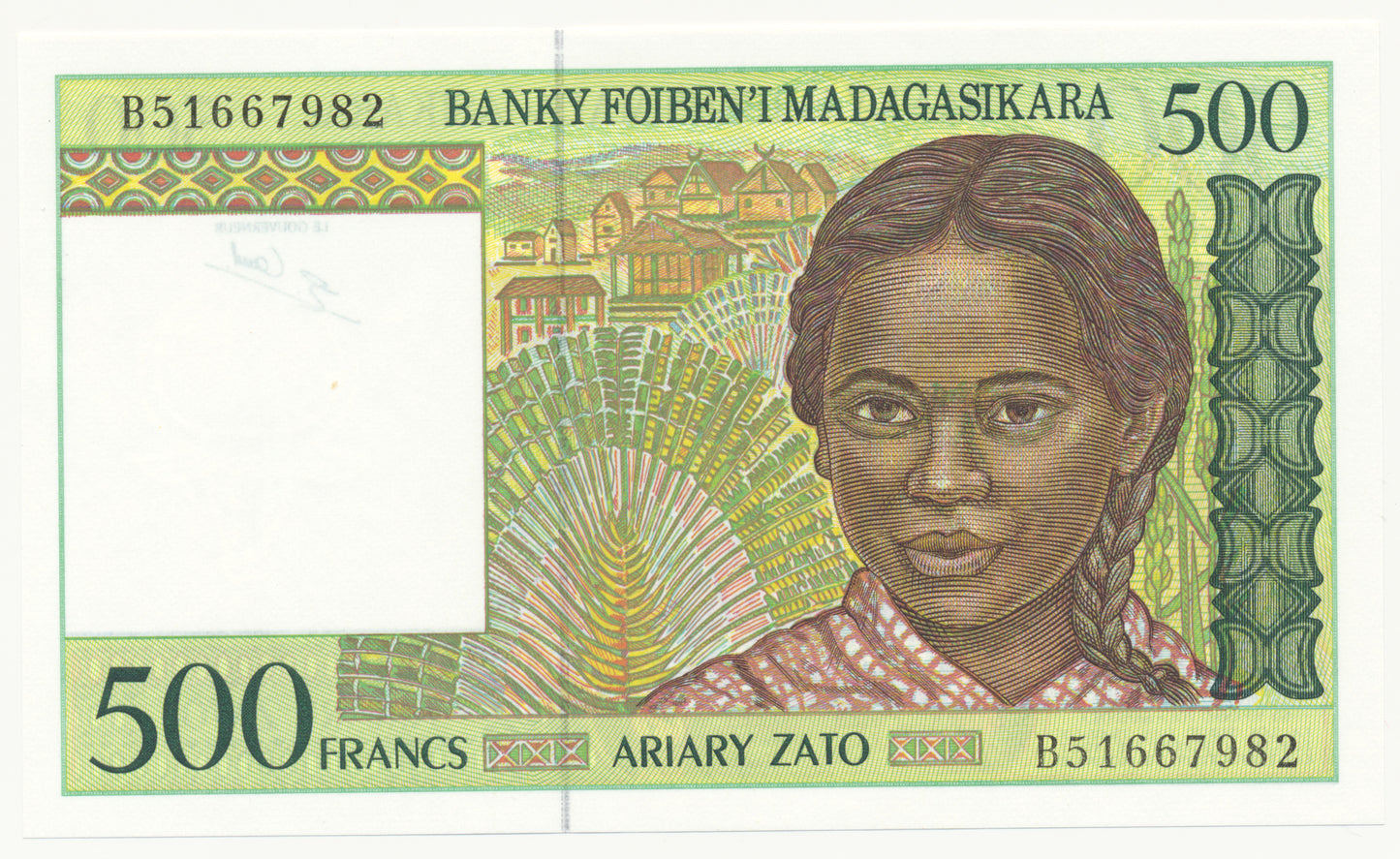 MADAGASCAR P.75 1994 500 Francs UNC