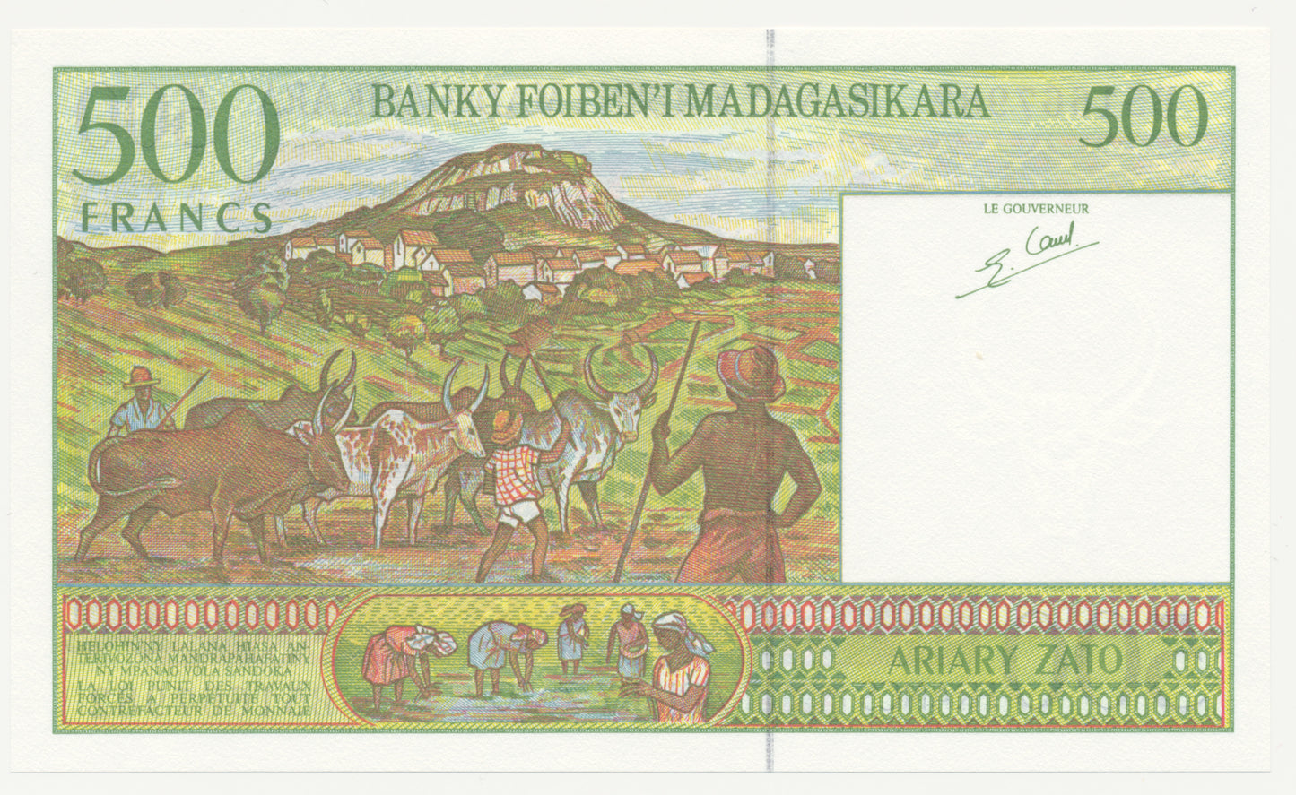 MADAGASCAR P.75 1994 500 Francs UNC