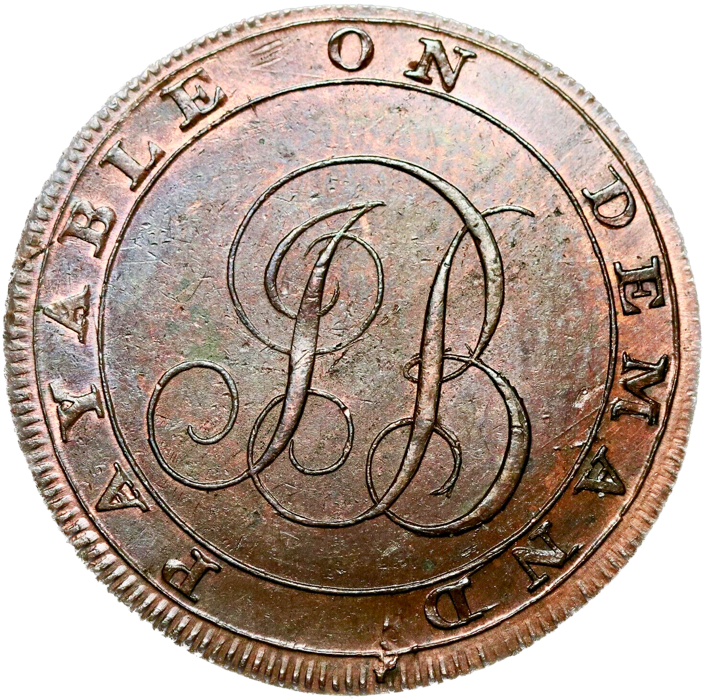 Middlesex D&H 305 Foundling Field's 1795 Conder Halfpenny Rare