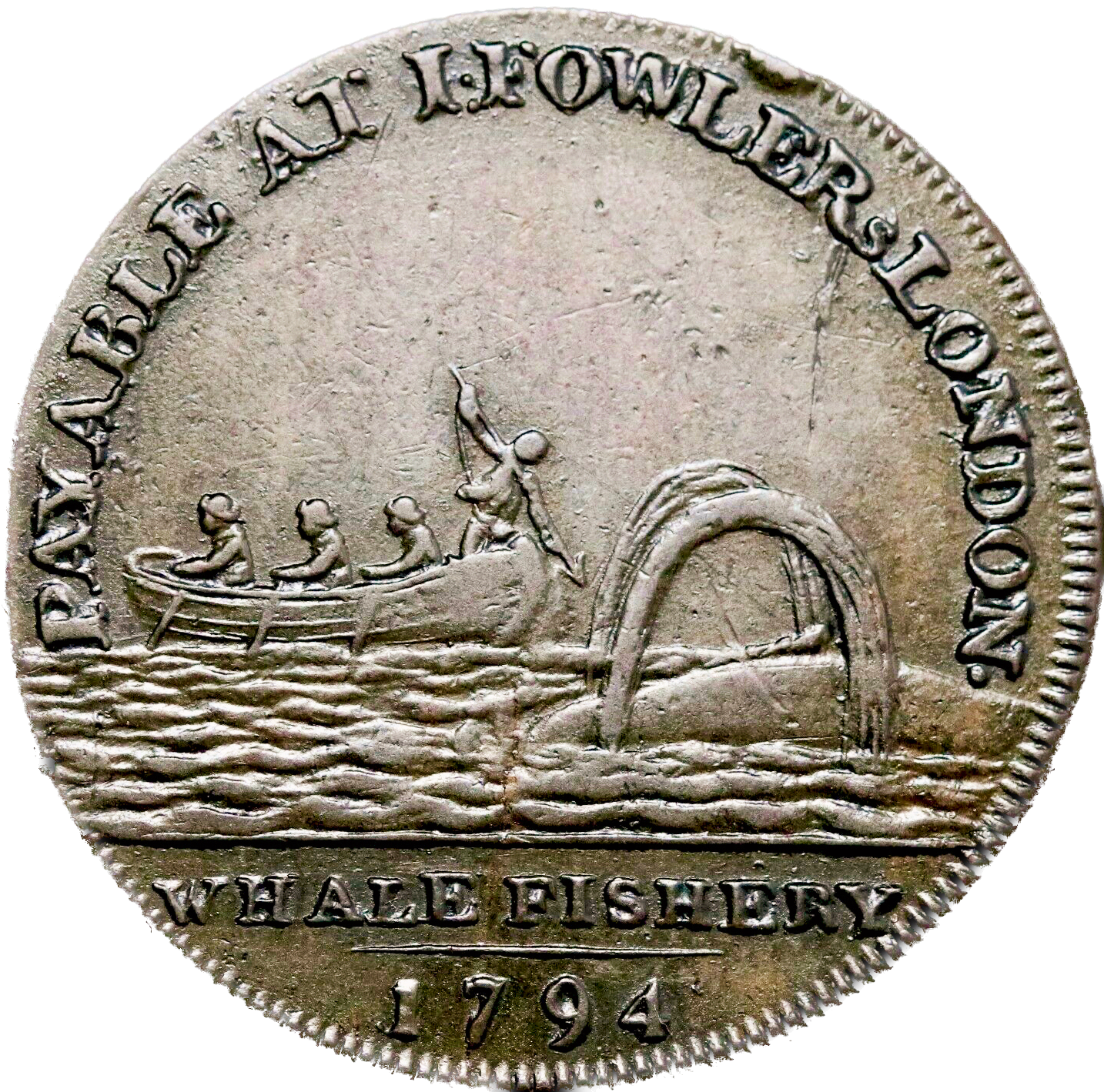 Middlesex D&H 306 Fowler's 1794 Conder Halfpenny