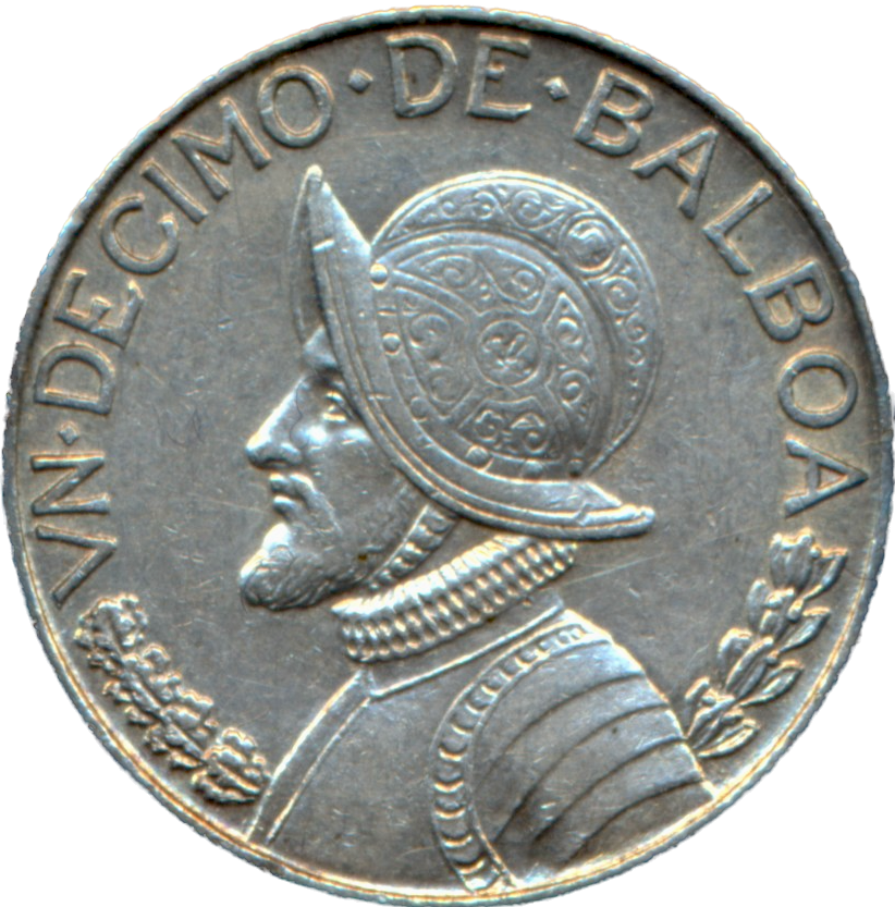 Panama KM10.2 1962 Silver 1/10 Balboa UNC