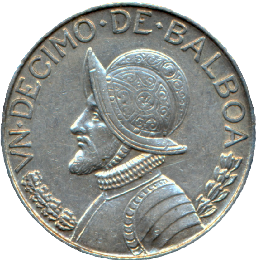 Panama KM10.2 1962 Silver 1/10 Balboa UNC
