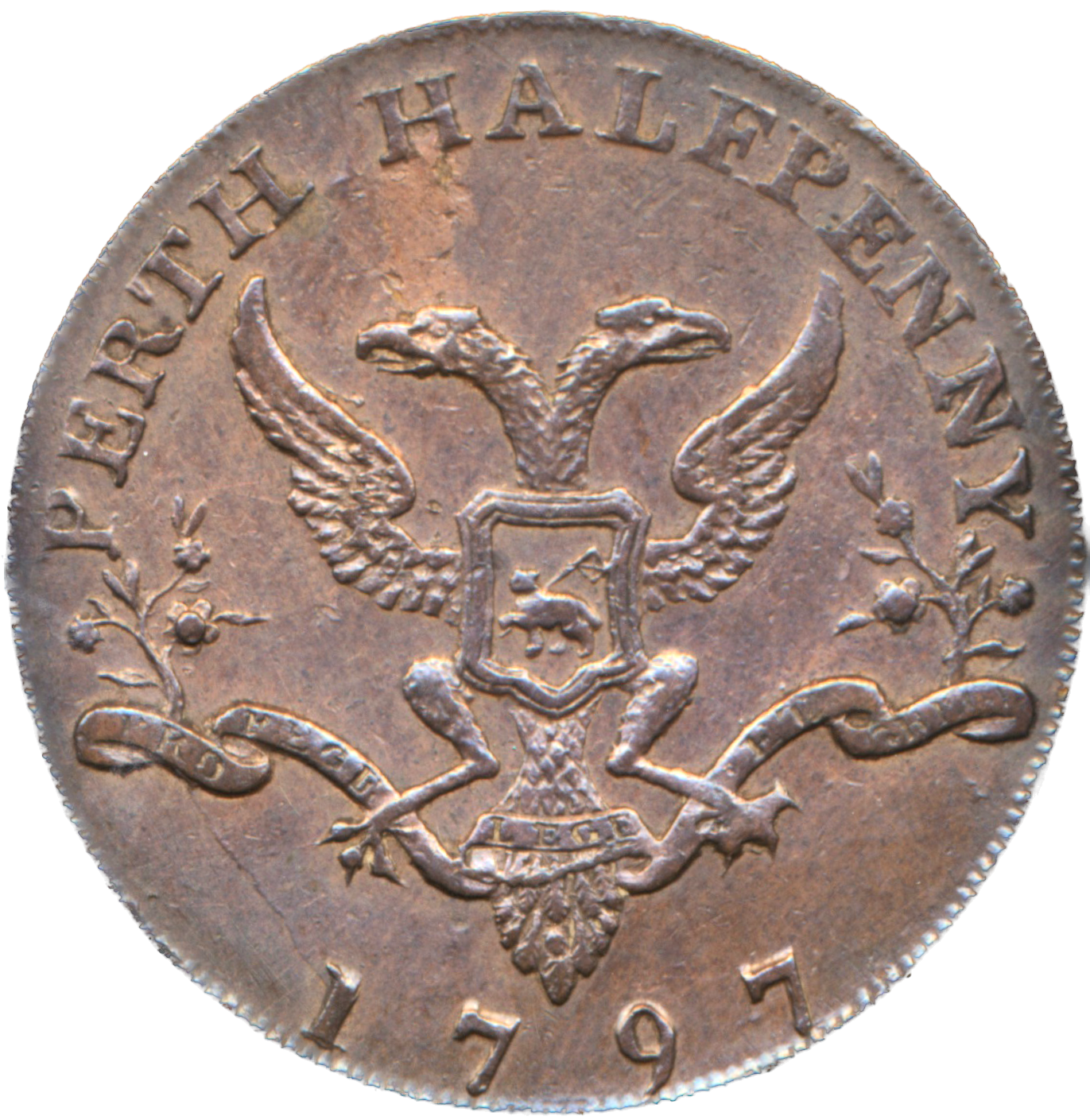Perthshire D&H 10 Perth 1797 Conder Halfpenny