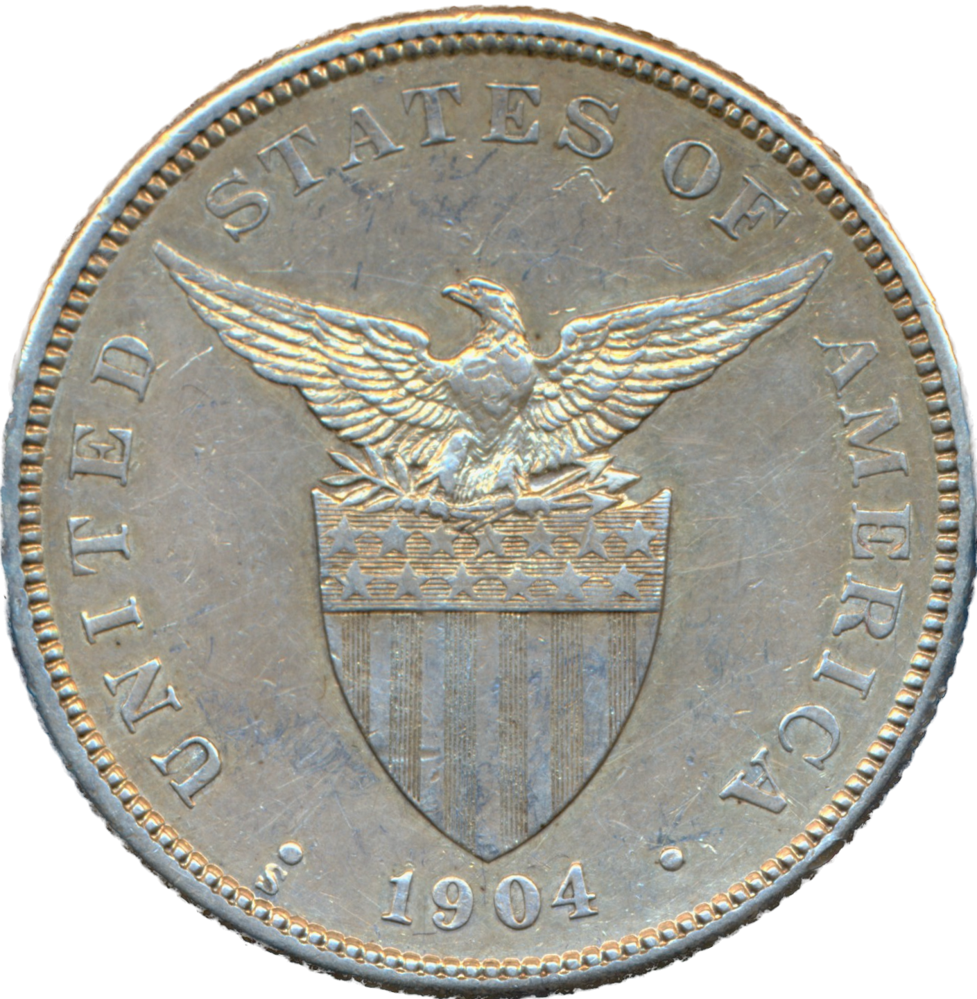 Philippines KM167 1904 Silver 50 Centavos NEF