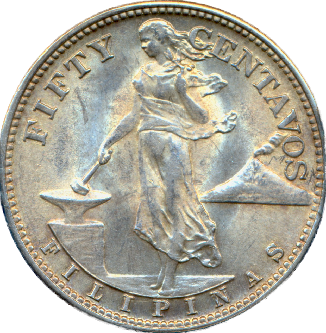 Philippines KM183 1944 Silver 50 Centavos GEF