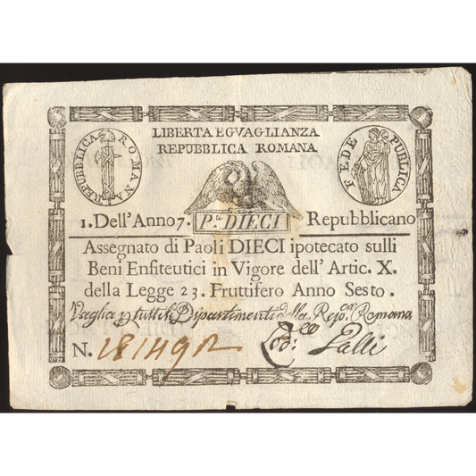 ITALIAN STATES P.S540b 1798 10 Paoli NEF