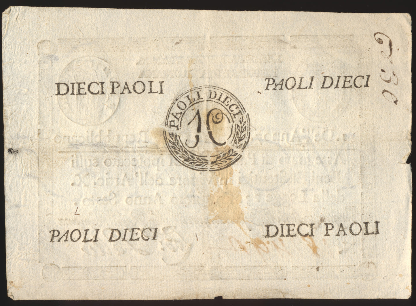 ITALIAN STATES P.S540b 1798 10 Paoli NEF