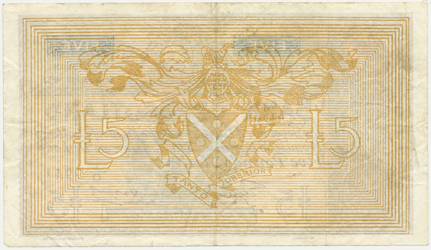 SCOTLAND P.98b SC115b 1953 Bank of Scotland £5 VF 3/O