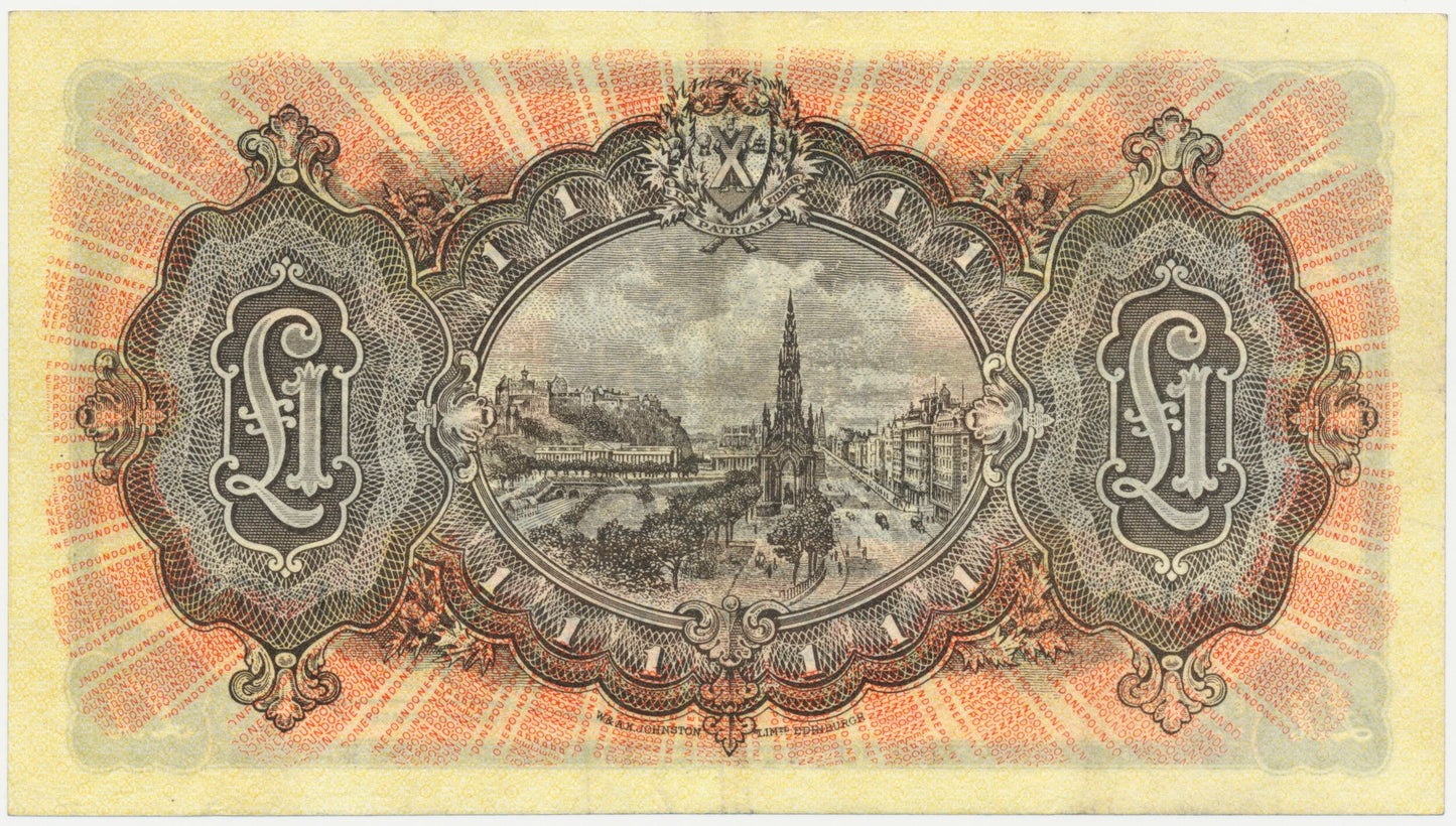 SCOTLAND P.258b SC503b 1944 National Bank of Scotland £1 VF A/U