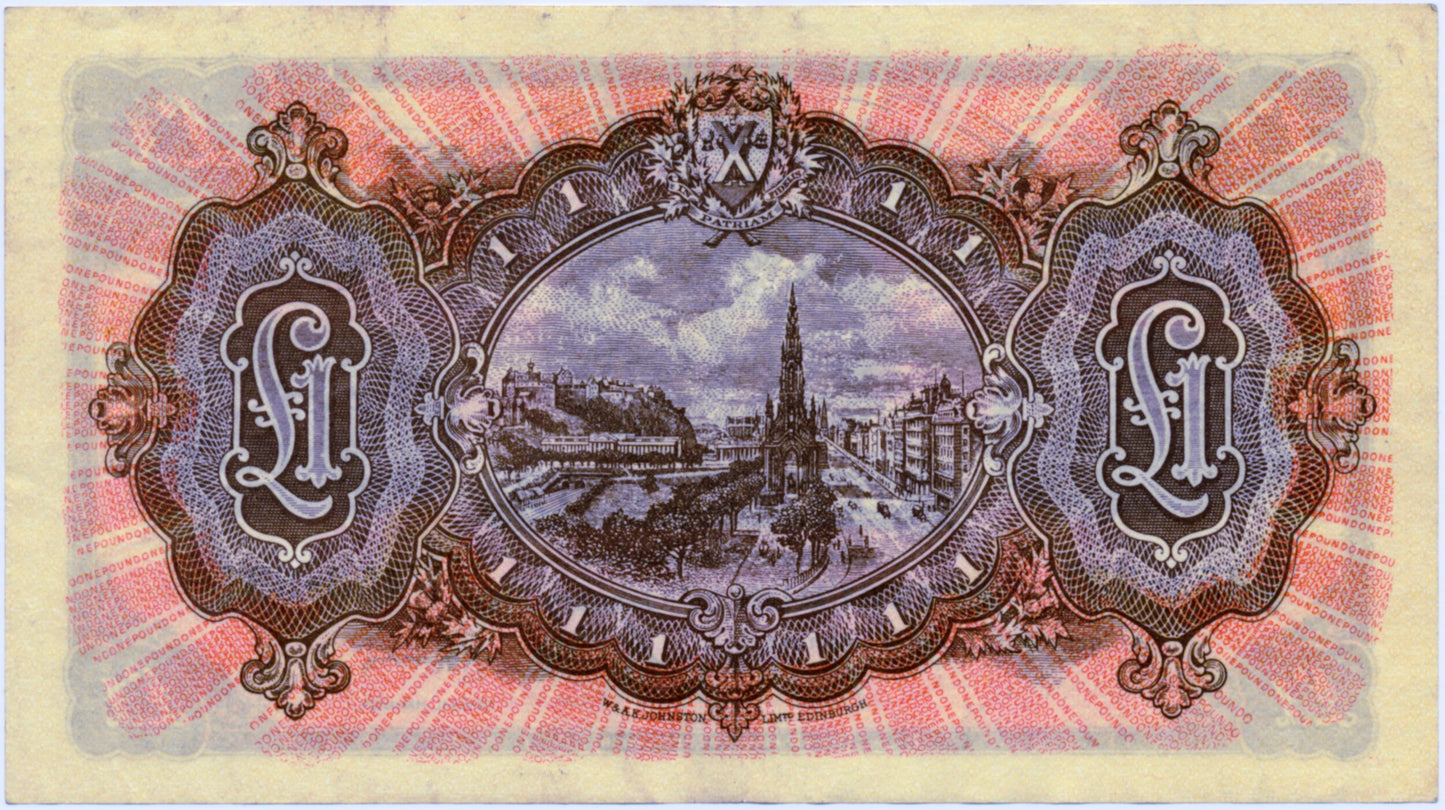 SCOTLAND P.258b SC503c 1952 National Bank of Scotland £1 EF B/E