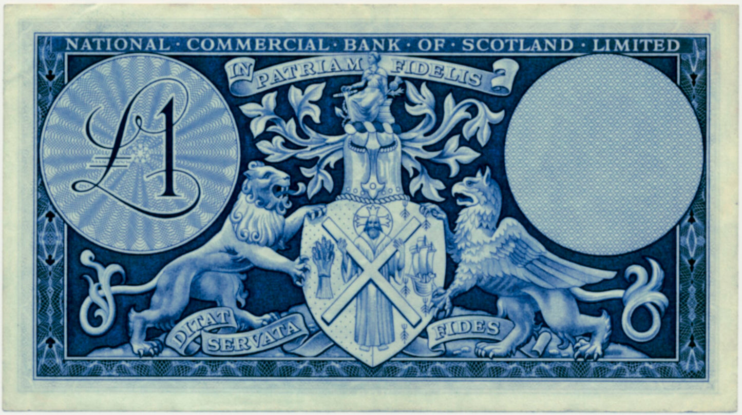SCOTLAND P.265 SC601 1959 National Commercial Bank of Scotland £1 EF Q