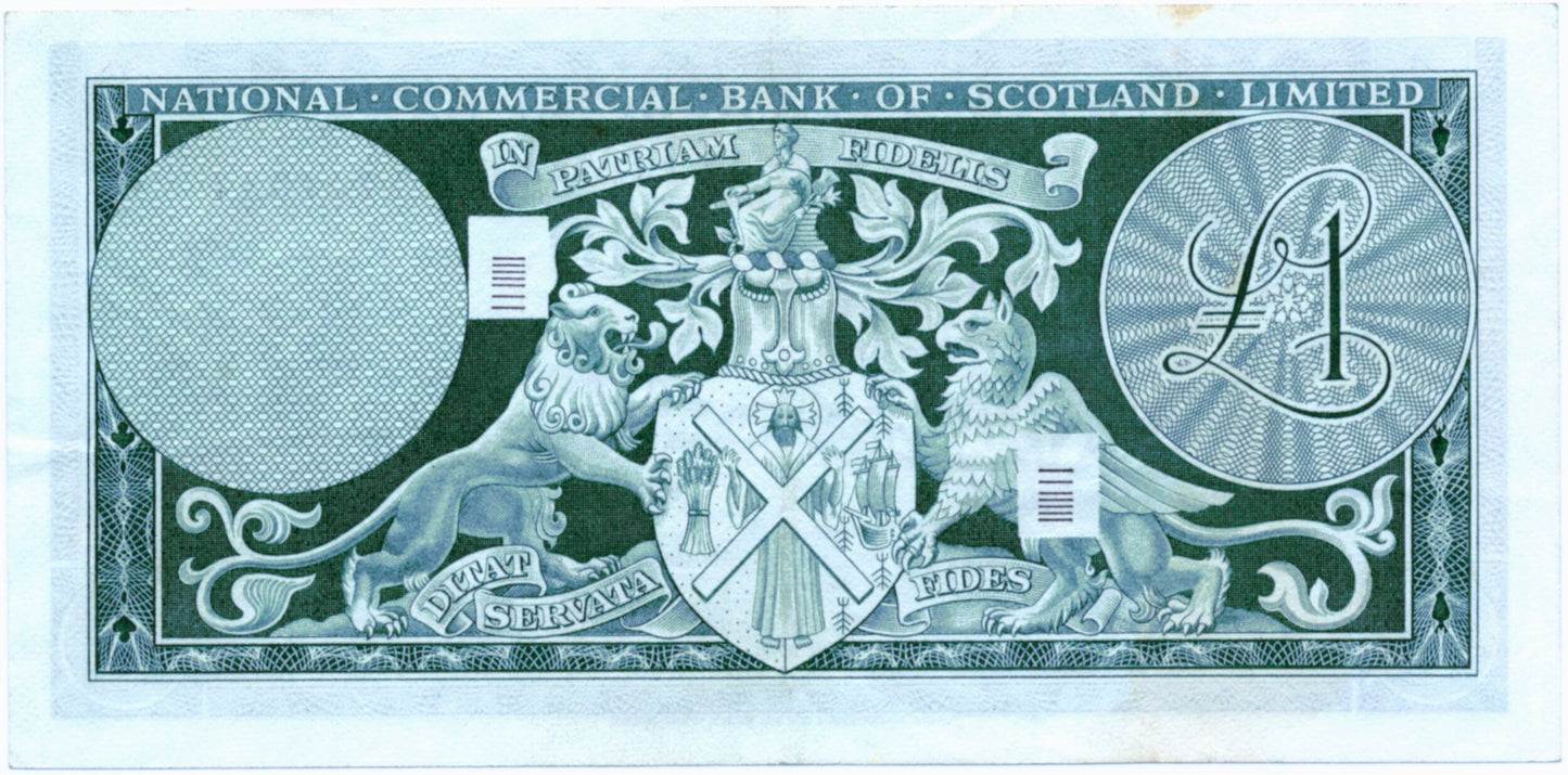 SCOTLAND P.274a SC603 1968 National Commercial Bank of Scotland First series £1 EF A