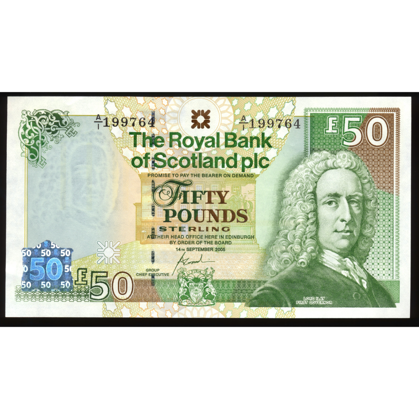 SCOTLAND P.367 SC871 2005 Royal Bank of Scotland First series £50 Gem UNC 66 EPQ A/1
