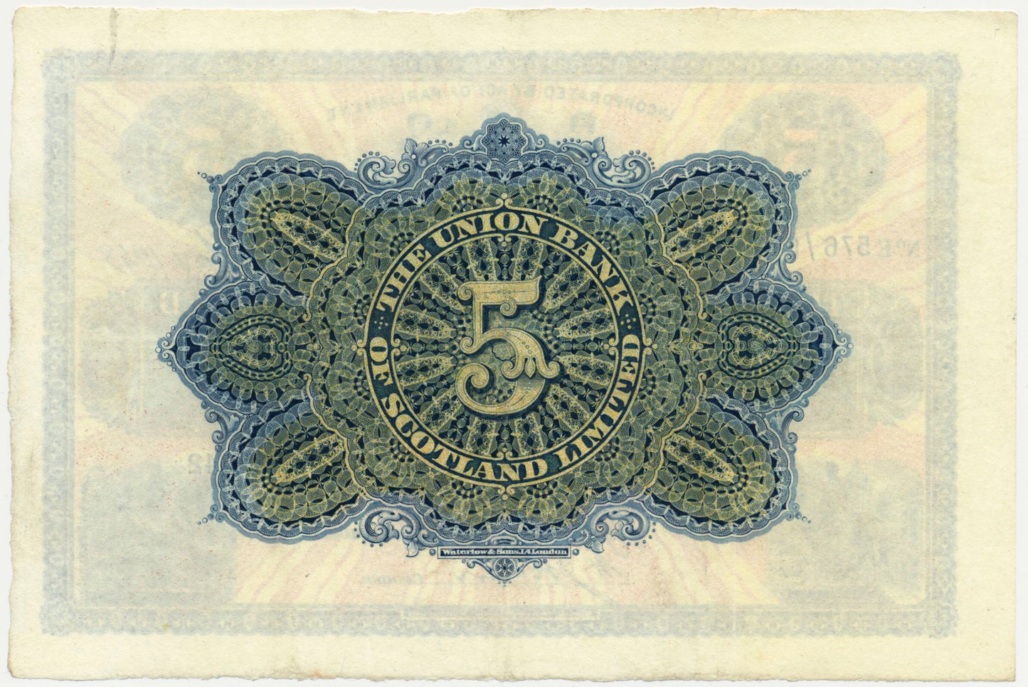 SCOTLAND P.S811d SC912e 1943 Union Bank of Scotland £5 Choice VF35