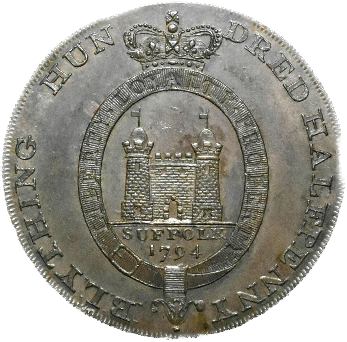 Suffolk D&H 19 Blything 1794 Conder Halfpenny