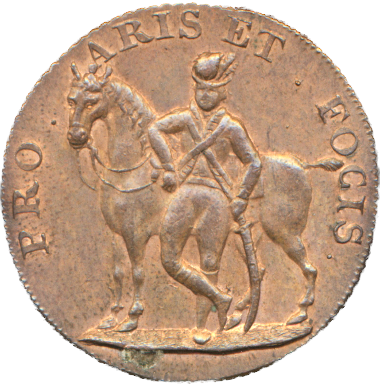Suffolk D&H 33d Hoxne 1795 Conder Halfpenny