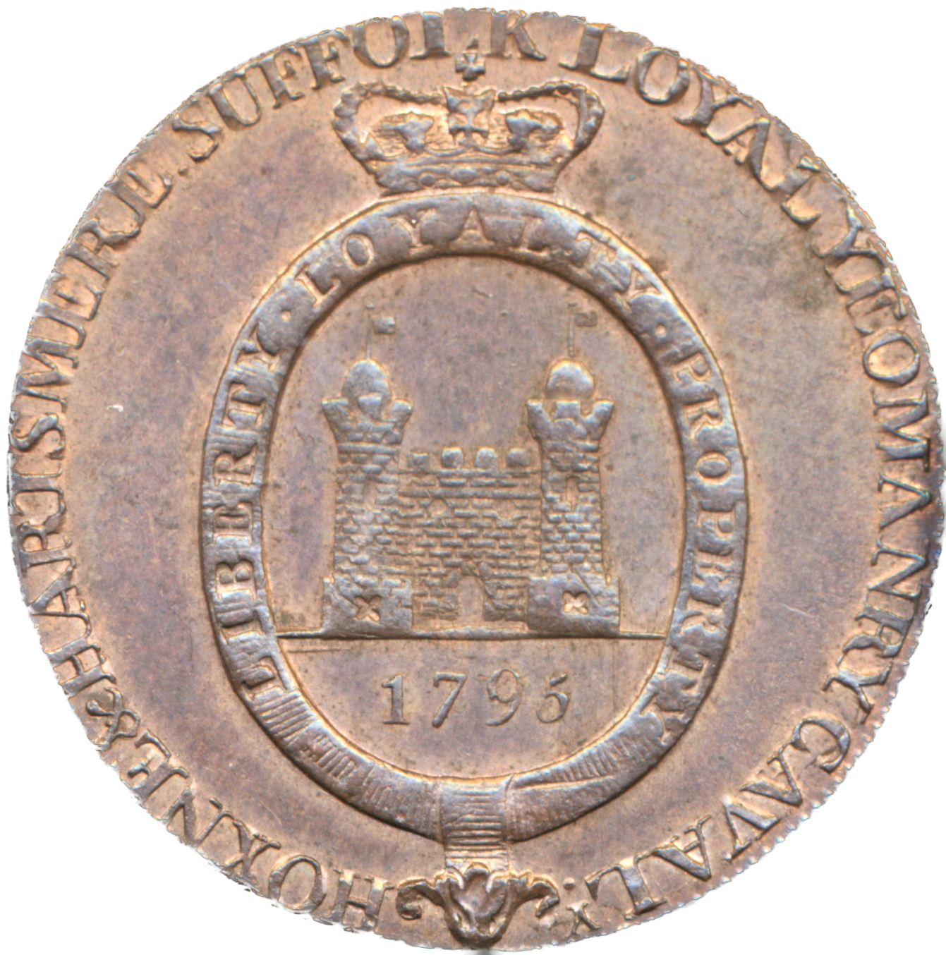 Suffolk D&H 33d Hoxne 1795 Conder Halfpenny