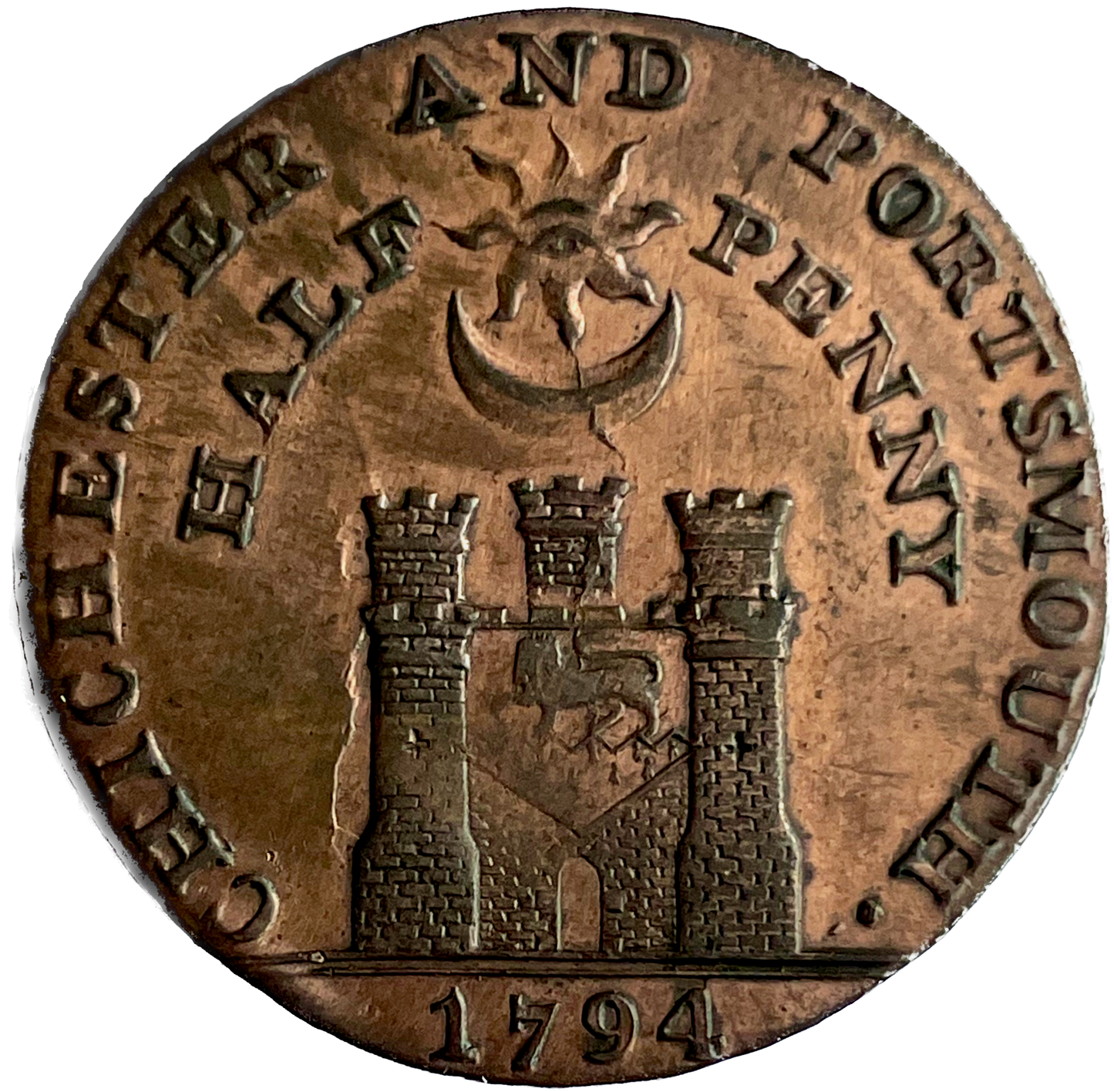 Sussex D&H 19 Chichester 1794 Conder Halfpenny