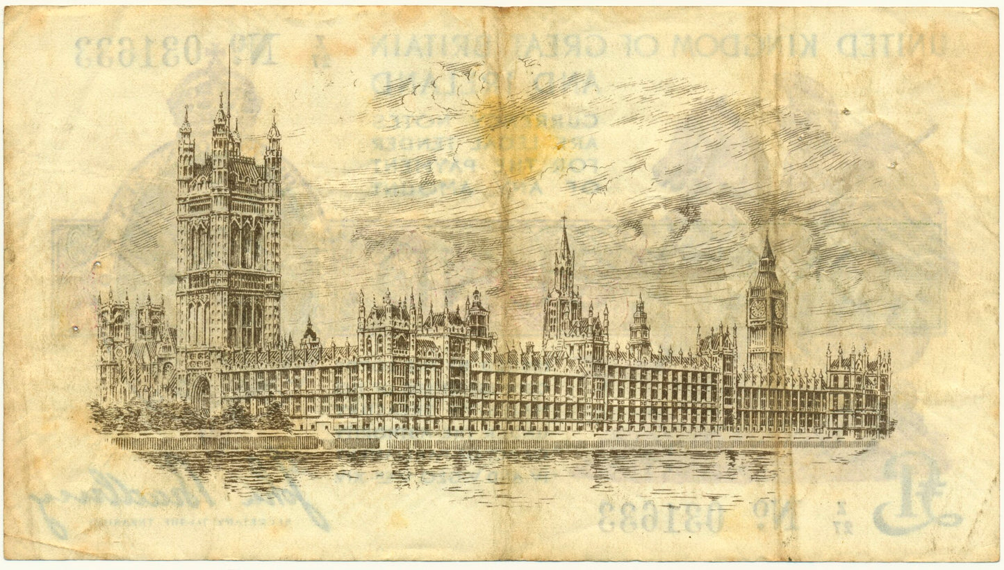 ENGLAND P.351 T16.3 1917 HM Treasury Bradbury £1 GF Z27
