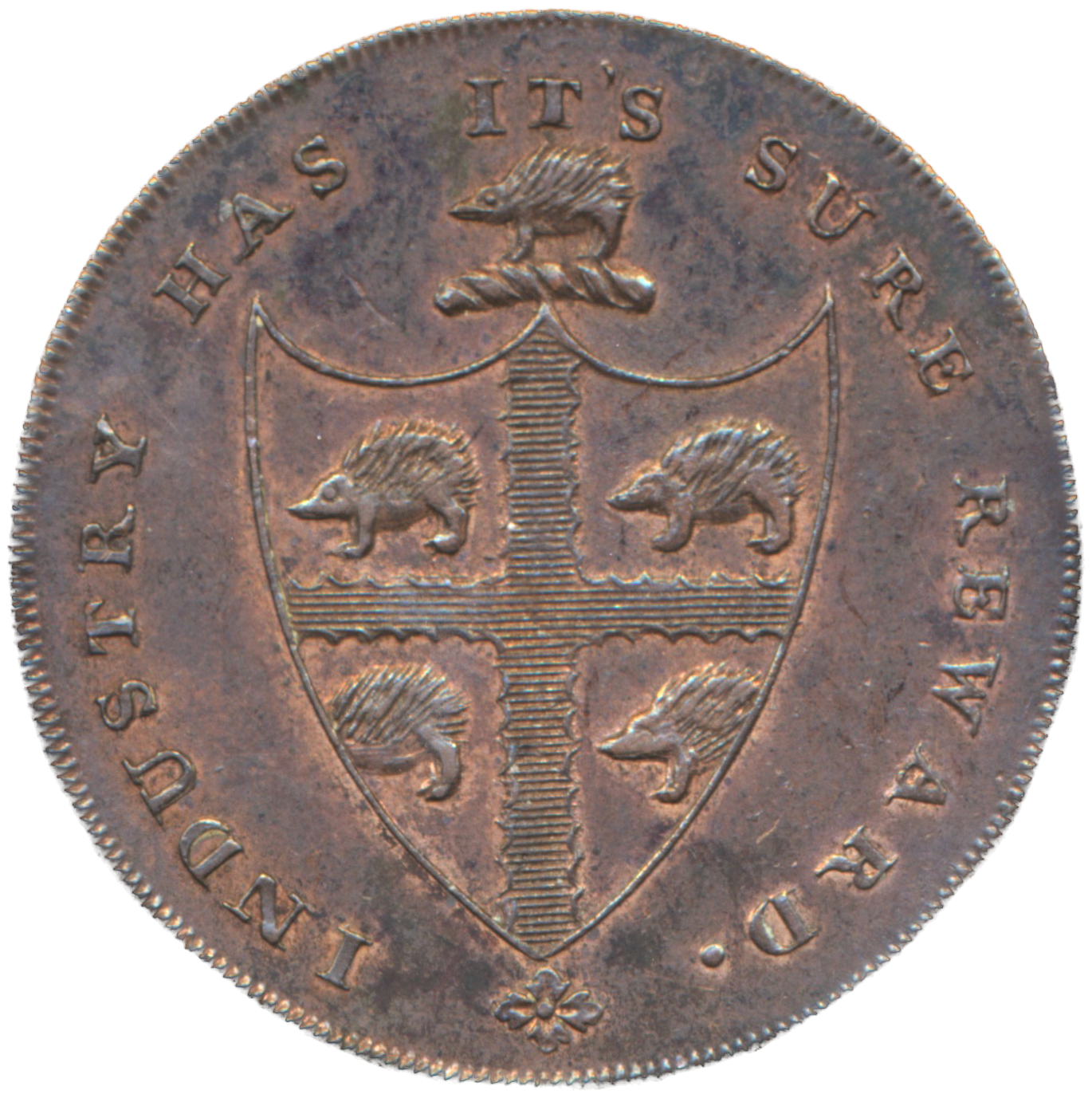 Warwickshire D&H 50 Birmingham 1793 Conder Halfpenny