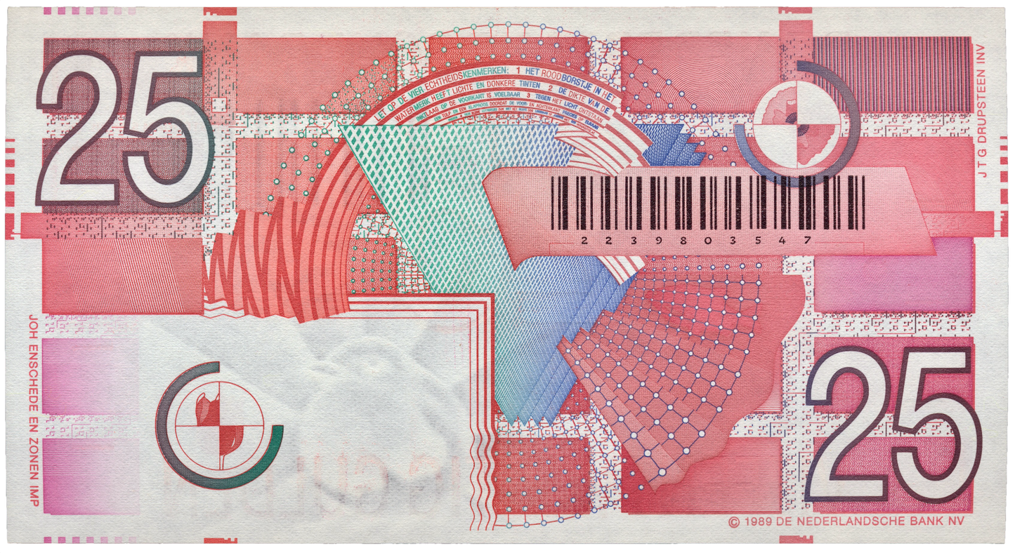 NETHERLANDS P.100 1997 25 Guilden UNC