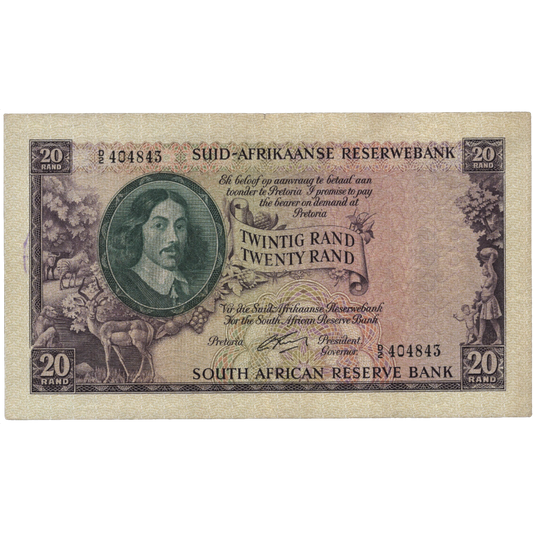 SOUTH AFRICA P.108A 1962 20 Rand EF