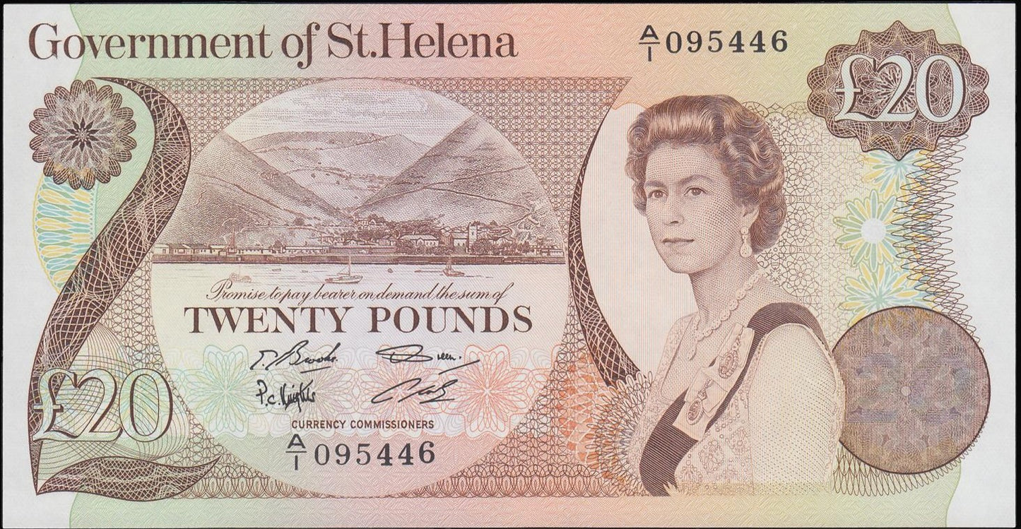 St HELENA P.10a 1986 £20 A/1 GEM UNC