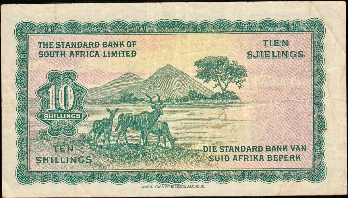 SOUTHWEST AFRICA Standard Bank P.10 1959 10 shillings VF 30