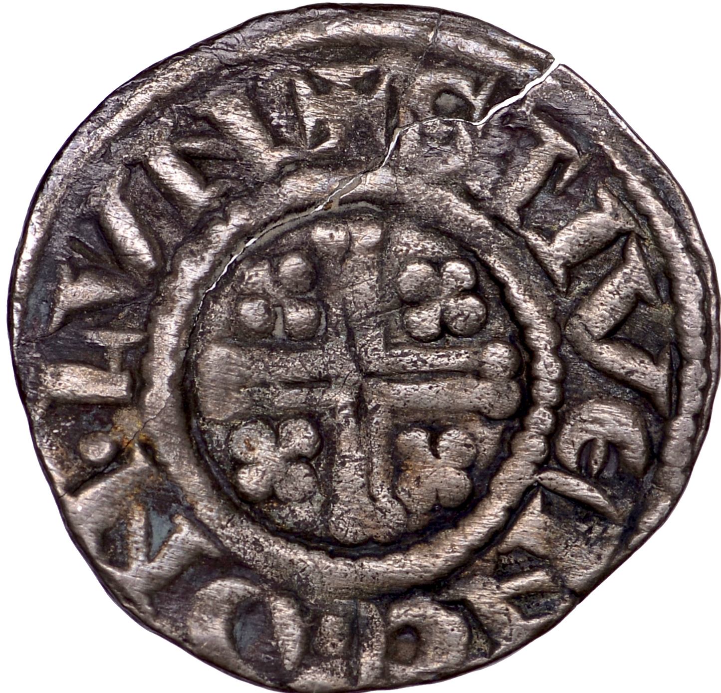 1189 - 1199 RICHARD I Silver Penny Class 4a London S.1348A N 968/1 AVF