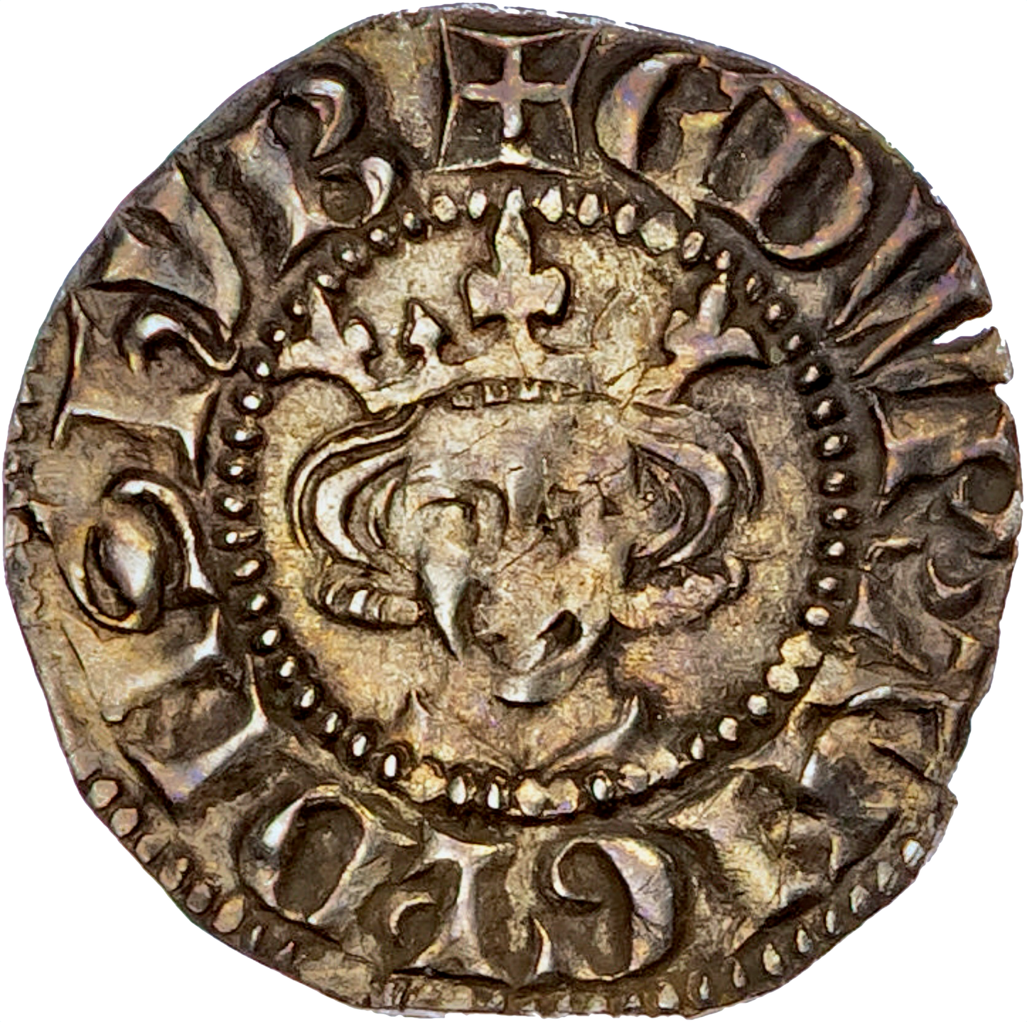 1279 - 1307 EDWARD I Silver Penny Class 4b London S.1395 N 1024 GVF