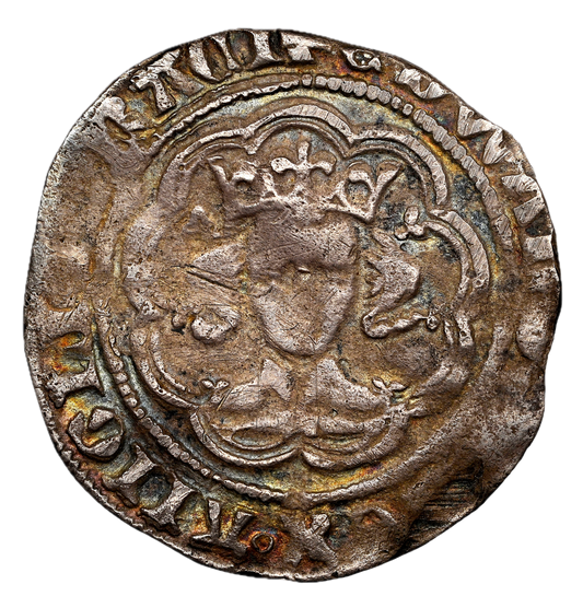 1356 - 1361 EDWARD III Silver Halfgroat S.1574 VF