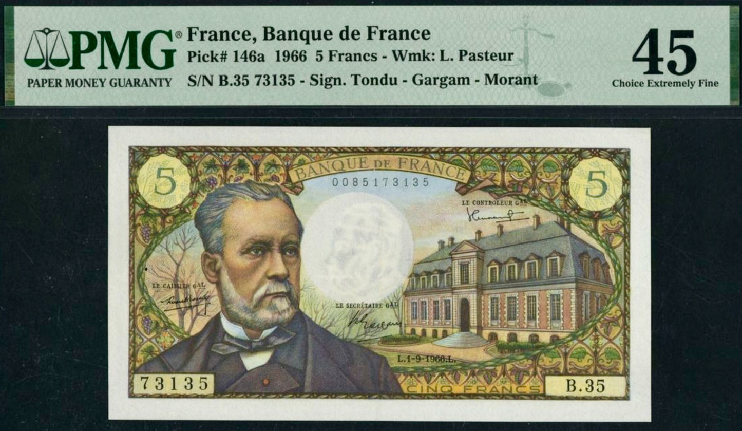 FRANCE P.146a France 1966 5Fr Tondu, Gargam, Morant CHOICE EF 45