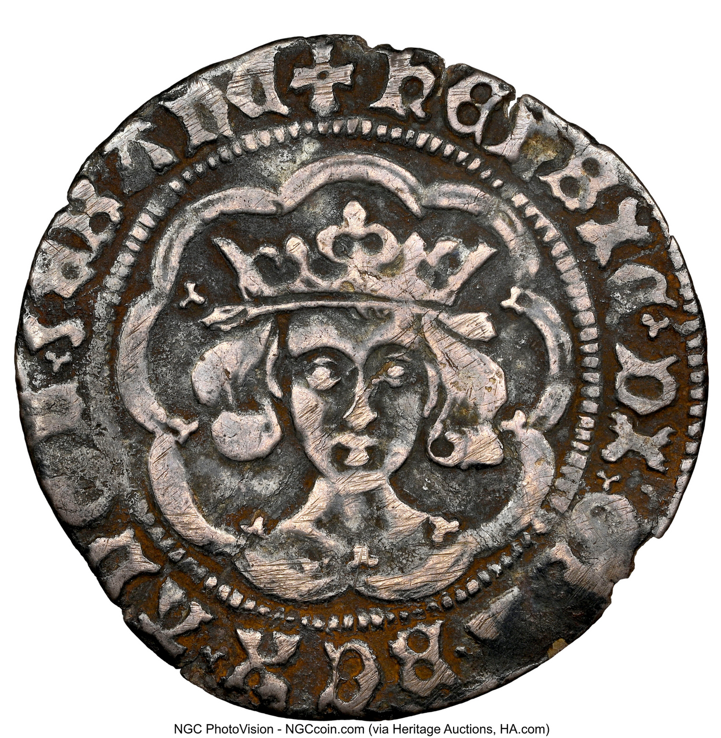 1470 - 1471 HENRY VI Silver Groat S.2082 VF Scarce