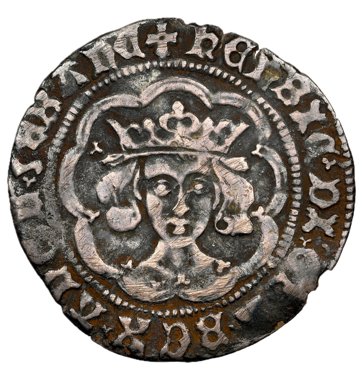 1470 - 1471 HENRY VI Silver Groat S.2082 VF Scarce