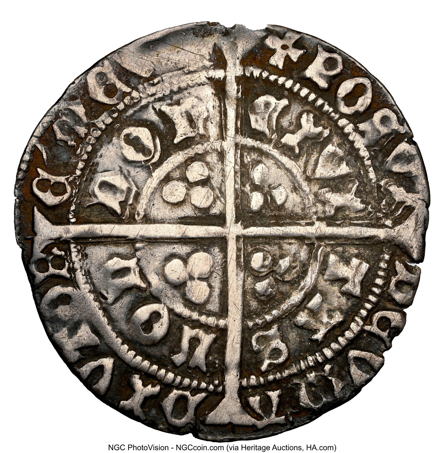 1470 - 1471 HENRY VI Silver Groat S.2082 VF Scarce