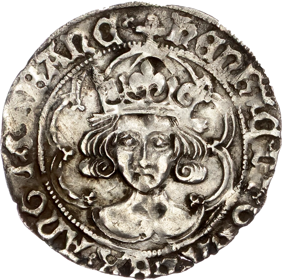 1485 - 1509 HENRY VII Silver Groat S.2195 N 1704  GVF