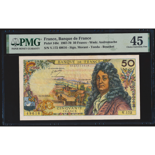 FRANCE P.148c 1970 50Fr Morant, Tondu, Bouchet Choice EF 45