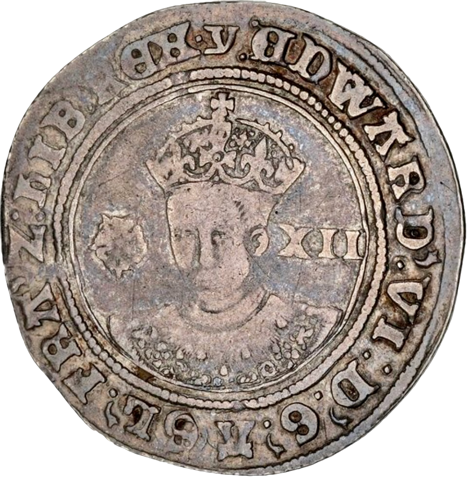 1551 - 1553 EDWARD VI Shilling Fine Silver Issue S.2482 GF