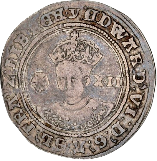 1551 - 1553 EDWARD VI Shilling Fine Silver Issue S.2482 GF