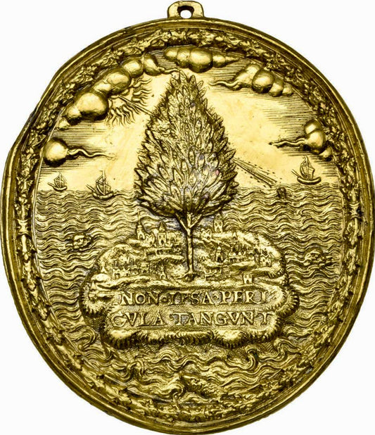 1589 Defeat of the Spanish Armada gilt bronze electrotype copy medal cf. MI 154/130 cf. E61A