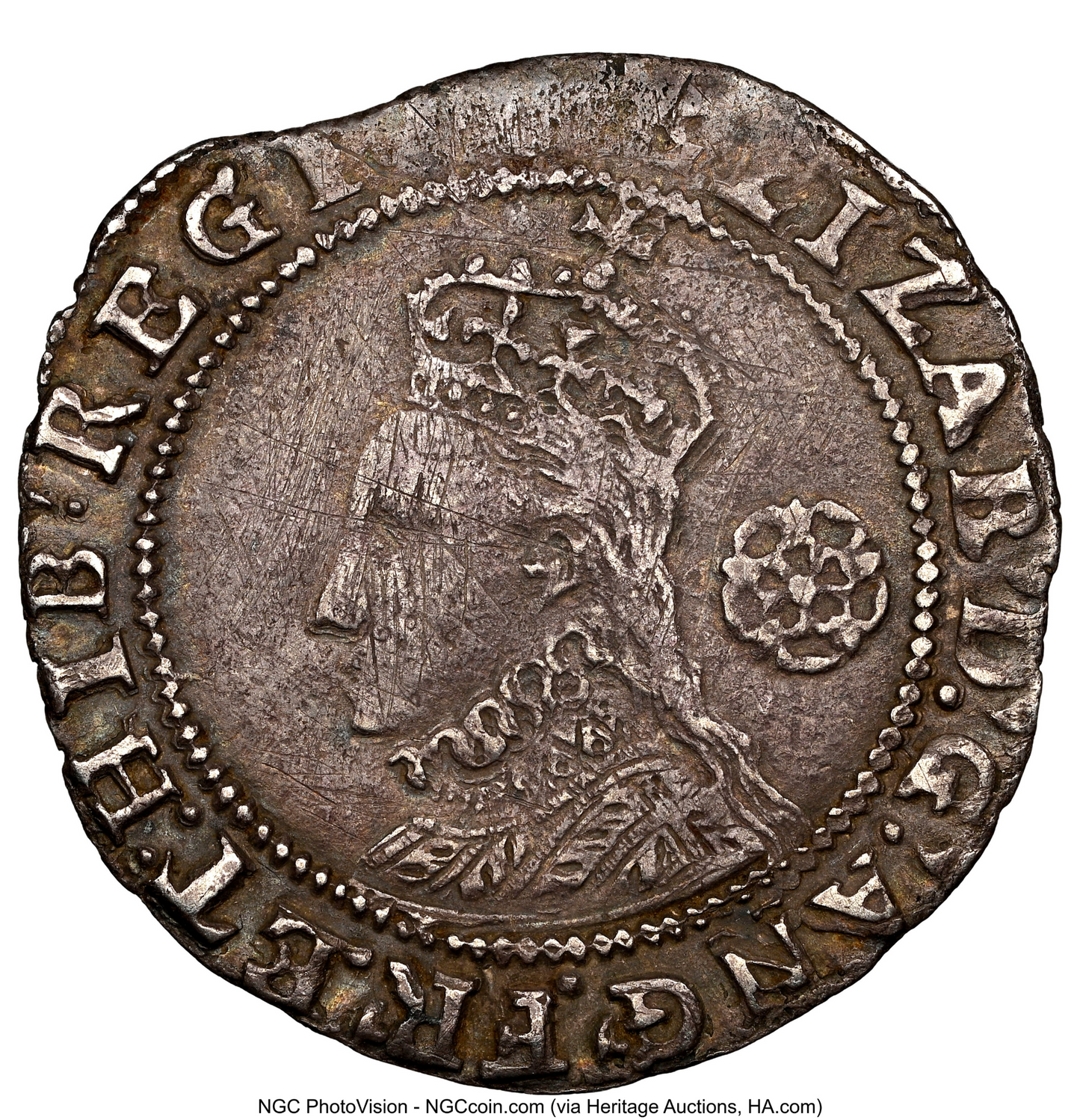 1596 ELIZABETH I Sixpence S2578B EF